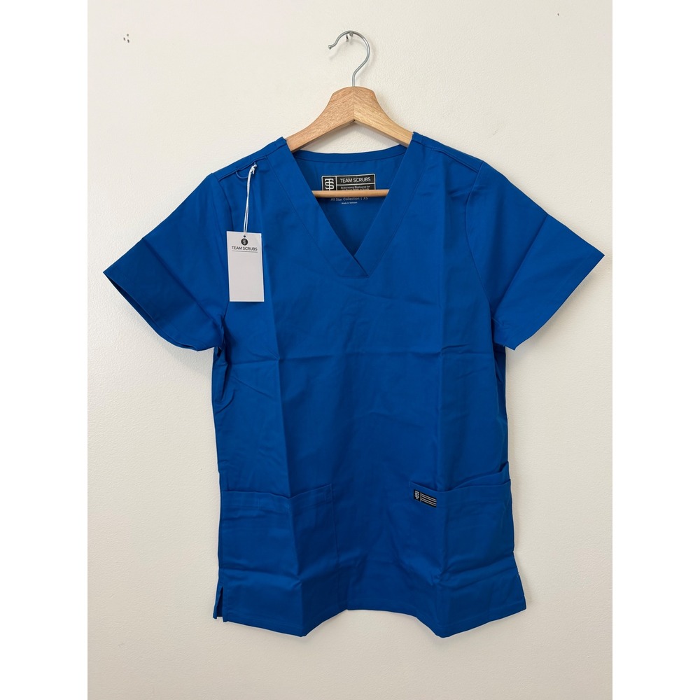 Women's Team Scrubs All Star Collection Scrub Top – Blue – Size XS – NWT
